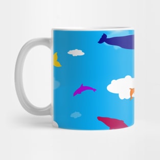 Whales and dolphins in the clouds Mug